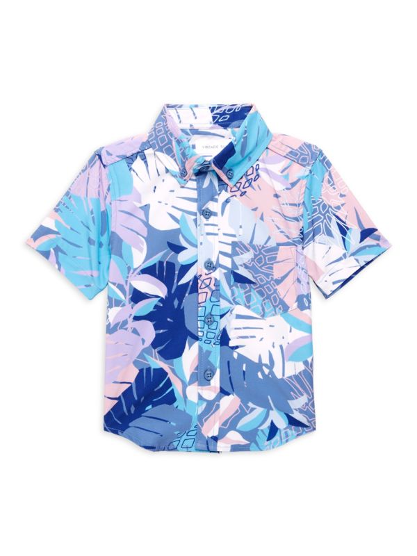 Vintage Summer Boy's Tropical Print Shirt